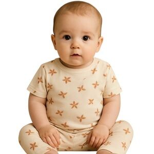 Rylee +Cru lightweight  Pj Set/Scatter, NWTS, short sleeve, modal, 18-24m